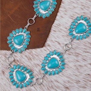 Turquoise chain concho belt